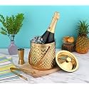 FINALITY Stainless Steel Double Walled Insulated Ice Bucket (GOLD DIMPLE)