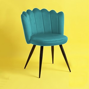 finch fox crown luxurious home collection dining chairs in pista velvet material and stylish design with black powder coated metal legs