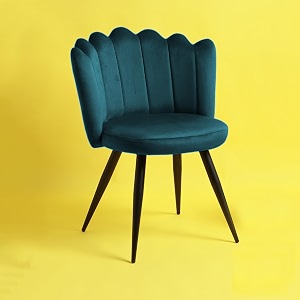 finch fox crown luxurious home collection dining chairs in teal blue velvet material and stylish design with black powder coated metal legs