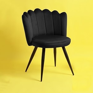 finch fox crown luxurious home collection dining chairs in dark pink velvet material and stylish design with black powder coated metal legs