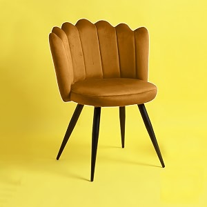 finch fox crown luxurious home collection dining chairs in tan velvet material and stylish design with black powder coated metal legs
