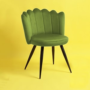 finch fox crown luxurious home collection dining chairs in light green velvet material and stylish design with black powder coated metal legs