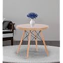 Finch Fox Mid Century Modern Eames Style Round Dining Table/Wood Legs and (Brown) Tabletop (Size:- 23.5'' L x 23.5'' W x 29.5'' H)