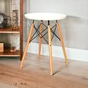 Finch Fox Mid Century Modern Eames Style Round Dining Table/Wood Legs and (White) Tabletop (Size:- 23.5'' L x 23.5'' W x 29.5'' H)
