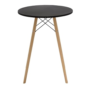 finch fox modern eames style study round wooden coffee table for home furniture dining room cafeteria room restaurents in black color