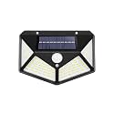 100 LED Solar Wall Light with 5.5V Panel BIS Approved 800mAh Battery 120° Wide Angle Wireless Motion Sensor IP44 Rated Security Lamp for Yard Fence Decor (1Pc, Cool White)