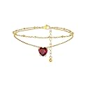 FindChic Birthstone Anklets for Women Layered Ankle Bracelets for Women
