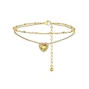 FindChic Birthstone Anklets for Women Layered Ankle Bracelets for Women