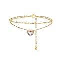 FindChic Birthstone Anklets for Women Layered Ankle Bracelets for Women