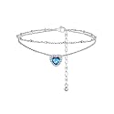 FindChic Birthstone Anklets for Women Layered Ankle Bracelets for Women