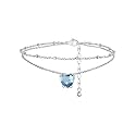 FindChic Birthstone Anklets for Women Layered Ankle Bracelets for Women