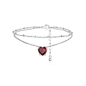 FindChic Birthstone Anklets for Women Layered Ankle Bracelets for Women