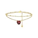 FindChic Birthstone Anklets for Women Layered Ankle Bracelets for Women