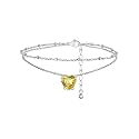FindChic Birthstone Anklets for Women Layered Ankle Bracelets for Women