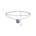 FindChic Birthstone Anklets for Women Layered Ankle Bracelets for Women