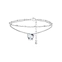 FindChic Birthstone Anklets for Women Layered Ankle Bracelets for Women