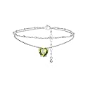 FindChic Birthstone Anklets for Women Layered Ankle Bracelets for Women