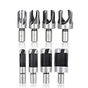 findmall 8Pcs Wood Plug Cutter Drills Bit Set (5/8", 1/2", 3/8", 1/4") Straight and Tapered Taper, Carbon Steel Woodworking Cutting Tool