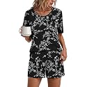 Findsweet Pajama Set for Women 2 Piece Lounge Set Soft Sleepwear Summer Casual Short Pjs Sets with Pockets M-3XL