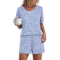 Findsweet Pajama Set for Women 2 Piece Lounge Set Soft Sleepwear Summer Casual Short Pjs Sets with Pockets M-3XL