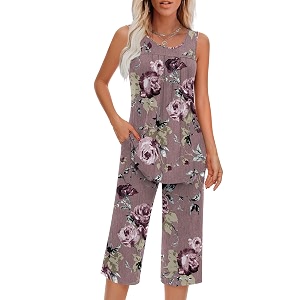 Findsweet Women Pajamas Sets Loungewear Soft Sleepwear