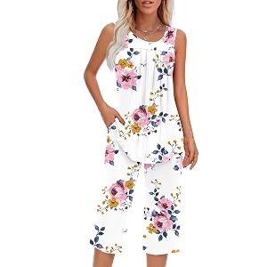 Findsweet Women Pajamas Sets Loungewear Soft Sleepwear
