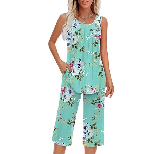 Findsweet Women Pajamas Sets Loungewear Soft Sleepwear