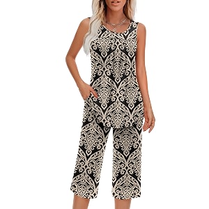 Findsweet Women Pajamas Sets Loungewear Soft Sleepwear