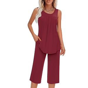 Findsweet Women Pajamas Sets Loungewear Soft Sleepwear