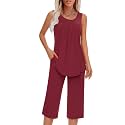 Findsweet Women Pajamas Sets Loungewear Soft Sleepwear