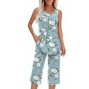 Findsweet Women Pajamas Sets Loungewear Soft Sleepwear