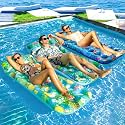 FindUWill Inflatable Pool Floats Adult, Large Pool Float Raft with Headrest for Adults, Tanning Pool Lounger Cooling Pool Floaties for Vacation