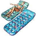 FindUWill Inflatable Pool Floats Adult, Large Pool Float Raft with Headrest for Adults, Tanning Pool Lounger Cooling Pool Floaties for Vacation