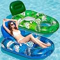 FindUWill Pool Floats Chairs Adult - 65'' x 42'' Large Pool Float Chairs, Inflatable Pool Lounger with Cup Phone Holder, Backrest, Footrest, Tanning Pool Lounge