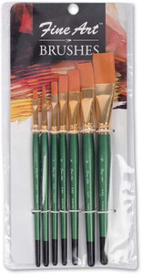 fine art painting flat shape brushes sizes - 124681012