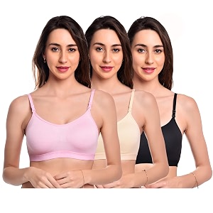 FINE GIRL Womens Cotton Non-Padded Non-Wired Sports