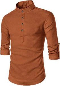 finfol men solid straight kurta