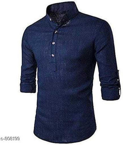 finfol men solid straight kurta