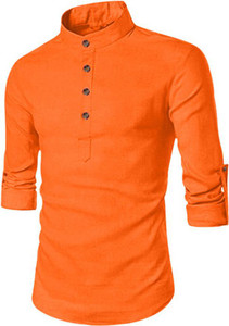 finfol men solid straight kurta