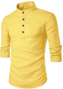 finfol men solid straight kurta