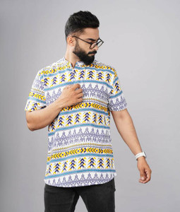 finfol striped cotton blend straight kurta for men multicolor