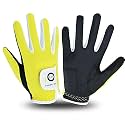 FINGER TEN Golf Gloves for Kids Boys Girls Both Left Right Hand Value 1 Pair, Toddler Junior Youth Golf Glove White Green Black (Yellow, X-Large)