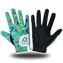 FINGER TEN Golf Gloves for Kids Boys Girls Both Left Right Hand Value 1 Pair, Toddler Junior Youth Golf Glove White Green Black (Green&Black, Large)