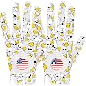 FINGER TEN Golf Gloves Men Right Handed Golfer Left Hand with Ball Marker 2 Pack Leather Breathable Comfortable Weathersof Grip Size Medium ML Large XL (White&Beer, Large, 2 Pack-Worn on Left Hand)