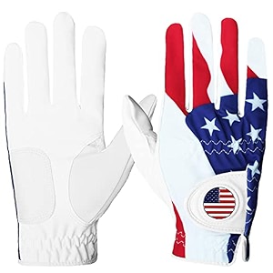 finger ten golf gloves usa flag blue camo plaid men left hand right with ball marker pack mens leather golf glove all weather grip fit size small medium ml large xl usa flag x-large right