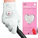 FINGER TEN Golf Gloves Women Cabretta Leather 1 Pack