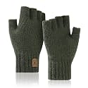 Fingerless Gloves Half Finger Winter Warm Knitted Gloves Working Running Biking Driving for Men Women