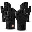 Fingerless Gloves Half Finger Winter Warm Knitted Gloves Working Running Biking Driving for Men Women