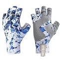 Fingerless UV Protection Fishing Gloves Anti Slip for Men Women