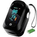 Fingertip Pulse Oximeter - Accurate SpO2 Monitor with AAA Batteries for Home/Outdoor (Black)